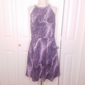 KENSIE Snake Print Lavender Dress bling 6